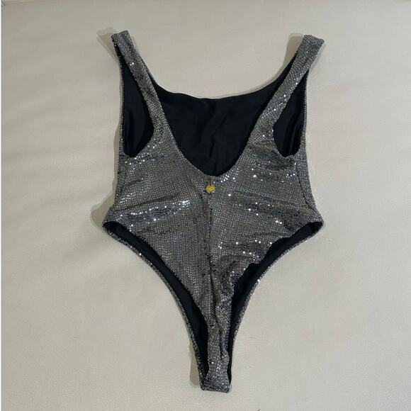 Nookie Beach Silver Sequin One Piece Swimsuit - Picture 2 of 11